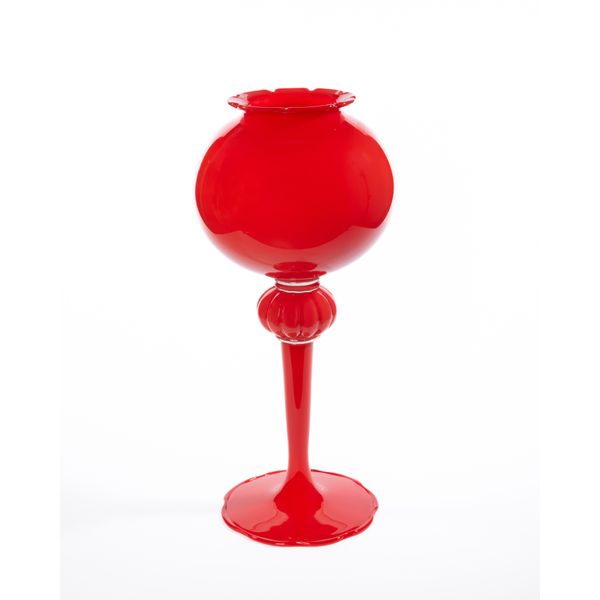 Regal Footed Flower Vase - Poppy - Carmine