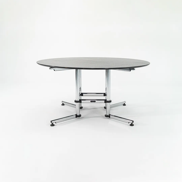 Kitos Ebonized Wood Round Dining Table by Fritz Haller and Paul Schaerer for USM, 2005