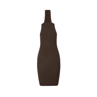 giu giu Brown Knit Turtleneck Mini Dress