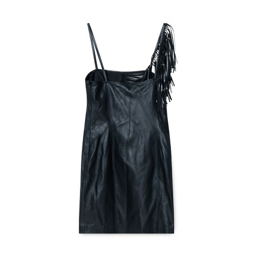 Versace Versus Fringed Cutout Leather Mini Cocktail Dress