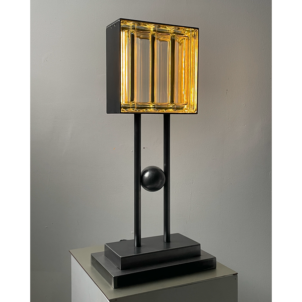 Fluted Glass Block Lamp