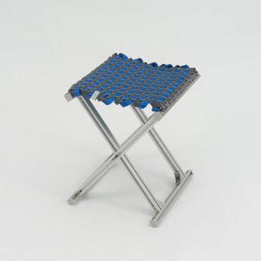 TANCHEN MAZHA Stool in Electric Blue and Slate