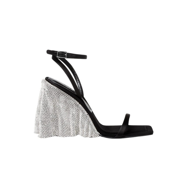 Kate Sandal 90MM in Black Satin