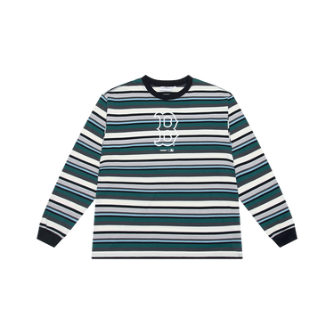 Pleasures x MLB Green and Brown Striped Long Sleeve