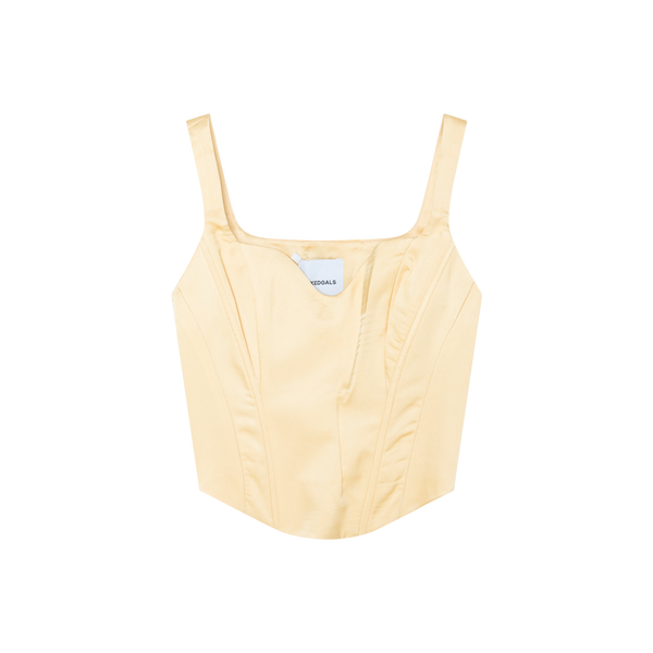 Naomi Yellow Satin Tank