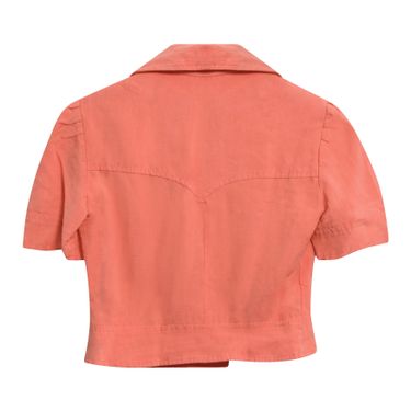 Vintage Cropped Shirt in Coral