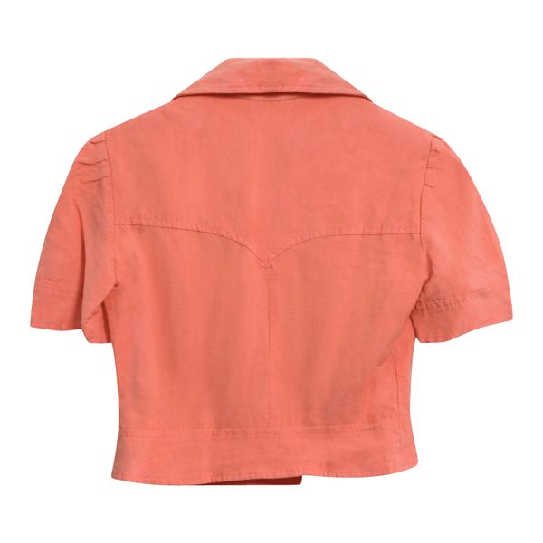 Vintage Coral Cropped Shirt