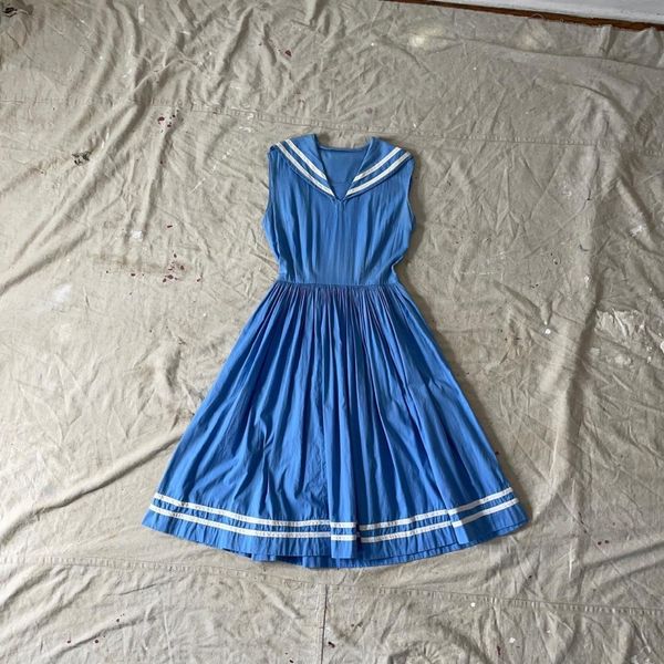 Vintage 1940s Side ZipperSailor Dress