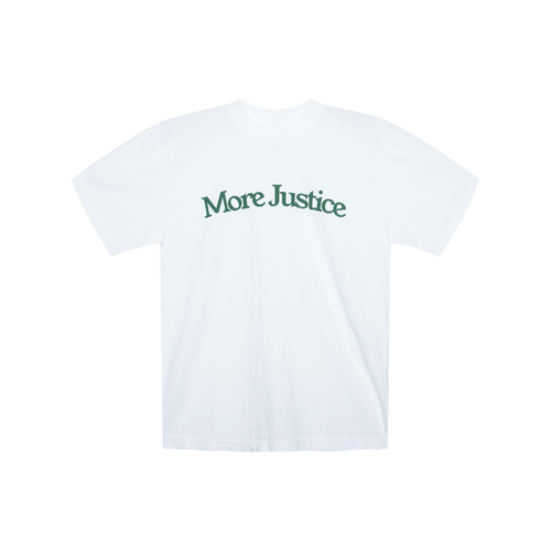 More Justice Logo Tee in White