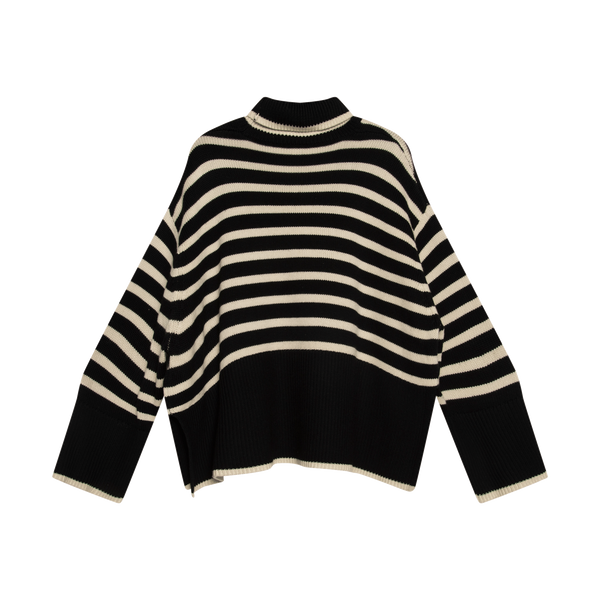 Toteme Signature Stripe Turtleneck Sweater - Black