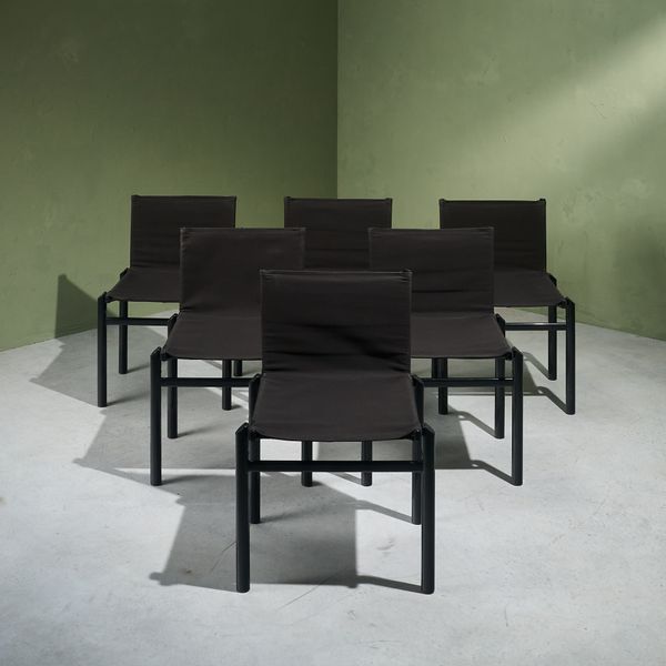 Set of 6 Mastro Dining Chairs by Afra & Tobia Scarpa for Molteni, Italy, 1981