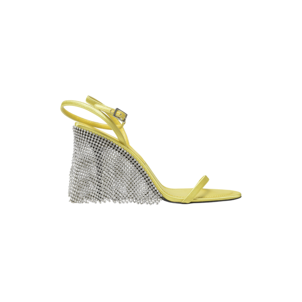 Kate Sandal 90MM Round in Yellow Silk