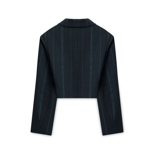 Pinstripe Cropped Blazer