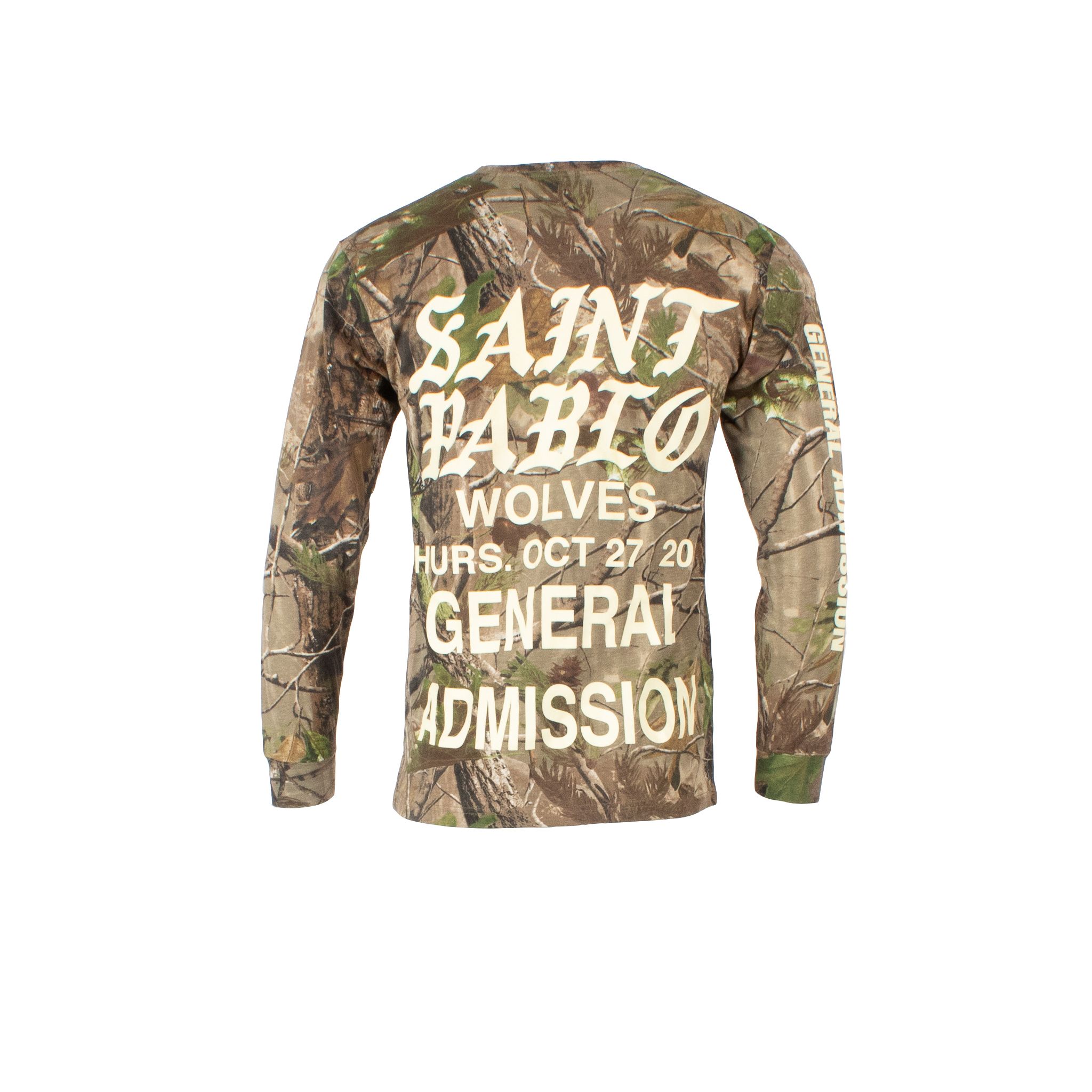 Kanye West Saint Pablo Tour Long Sleeve Shirt in Camo by Max