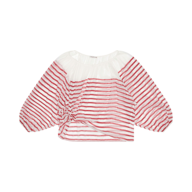 Mes Demoiselles White and Red Striped Blouse