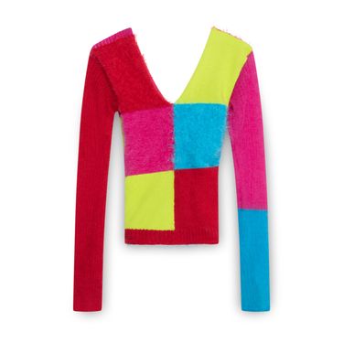 Noush Color Block Knit Cut Out Sweater