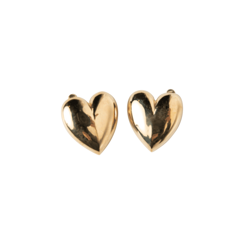 Jennifer Fisher Gold Puffy Heart Stud Earrings