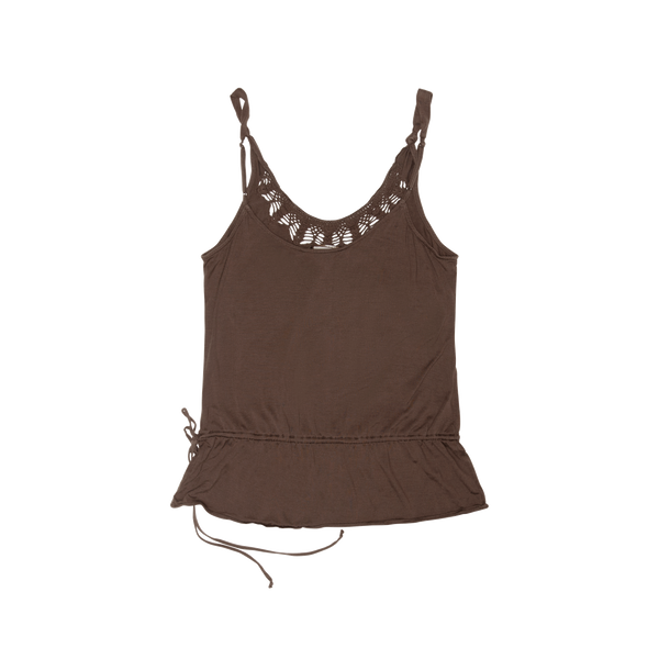 BCBG Y2K Brown Crochet Top