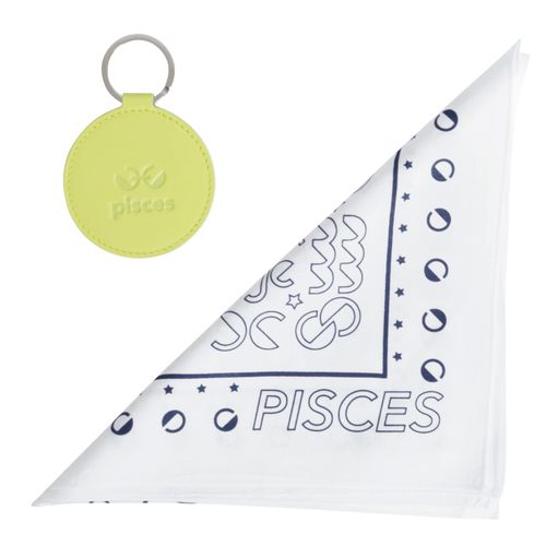 DOOZ Pisces Bandana + Keychain Set in White