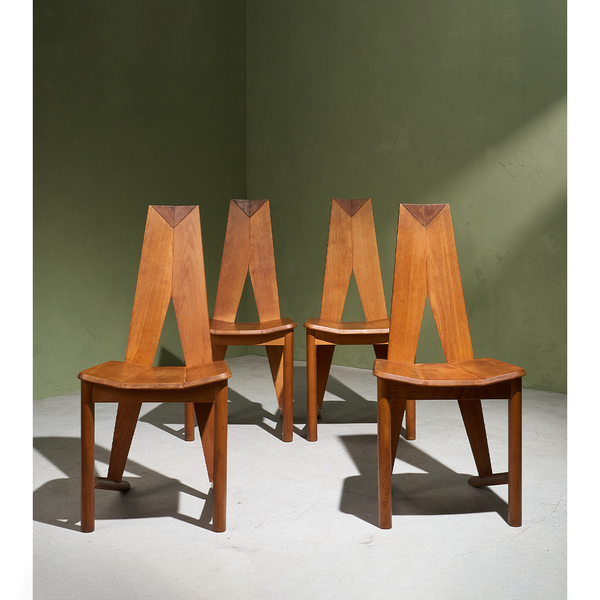 Set of 4 Dining Chairs by Søren Nissen and Ebbe Gehl for Seltz, France 1980