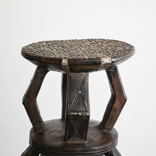 Antique Congolese Studded Stool