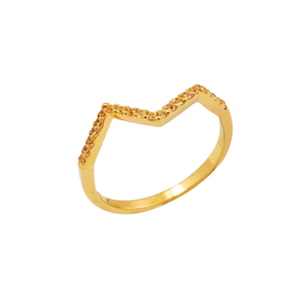 Kavant & Sharart 18k Yellow Gold Small Ziggy Ring with Yellow Sapphires