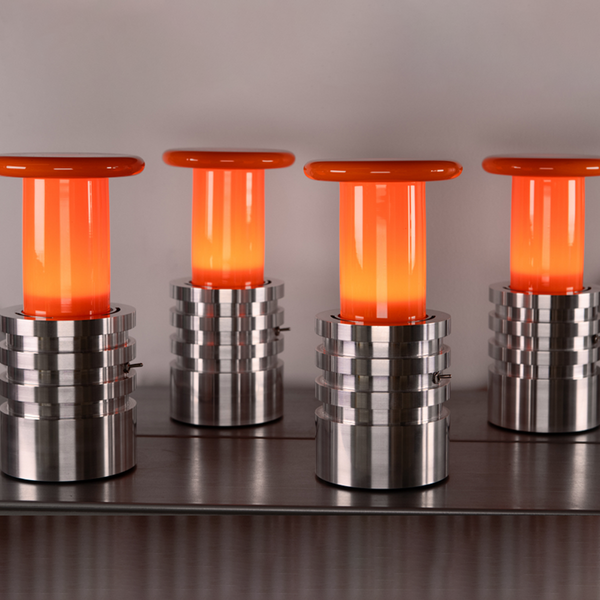 Mycelium Lamp in Glossy Orange