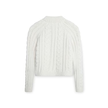 Ganni White Cable Knit Cardigan