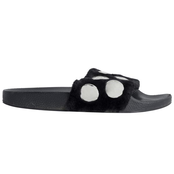 Maje Paris Studded Flat Slides - Black