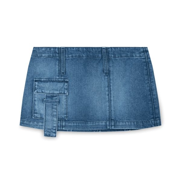 Denim Cargo Mini Skirt