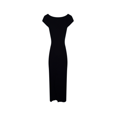 Khaite Allegra Cap Sleeve Bustier Black Dress