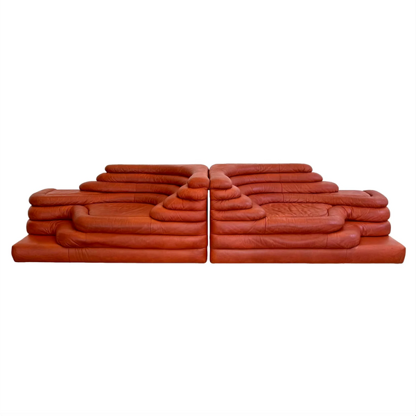 Pair of Original Leather Terrazza Sofas by De Sede