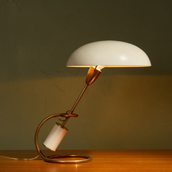 Table Lamp Model 12297 'Scrittoio' in Brass by Angelo Lelii for Arredoluce, Italy 1950s