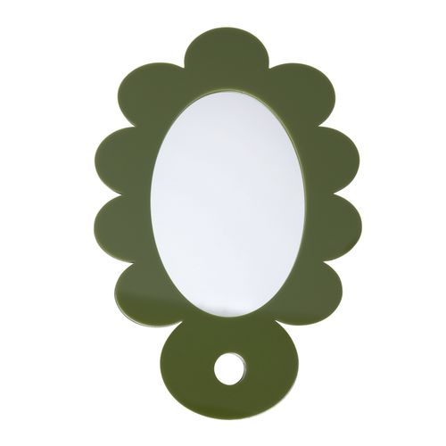 02 Flower Hand Mirror in Olive