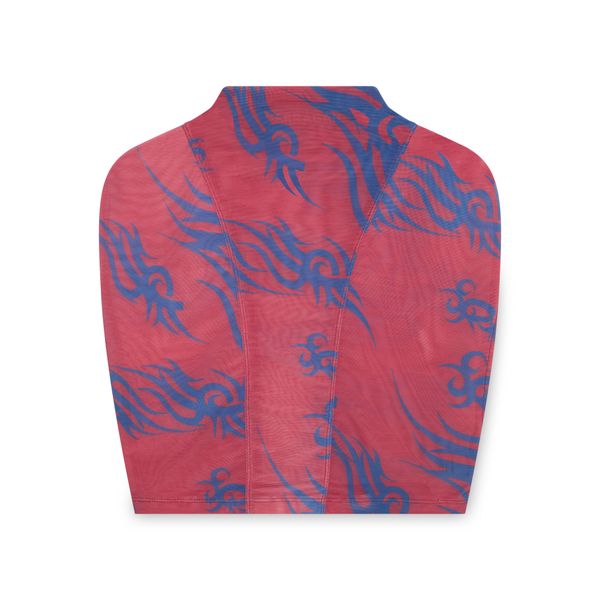 Barragan Red and Blue Mesh Top