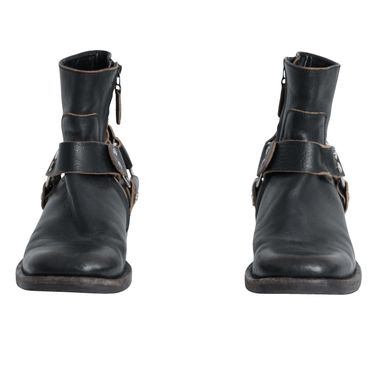 Balenciaga Distressed Leather Harness Boot