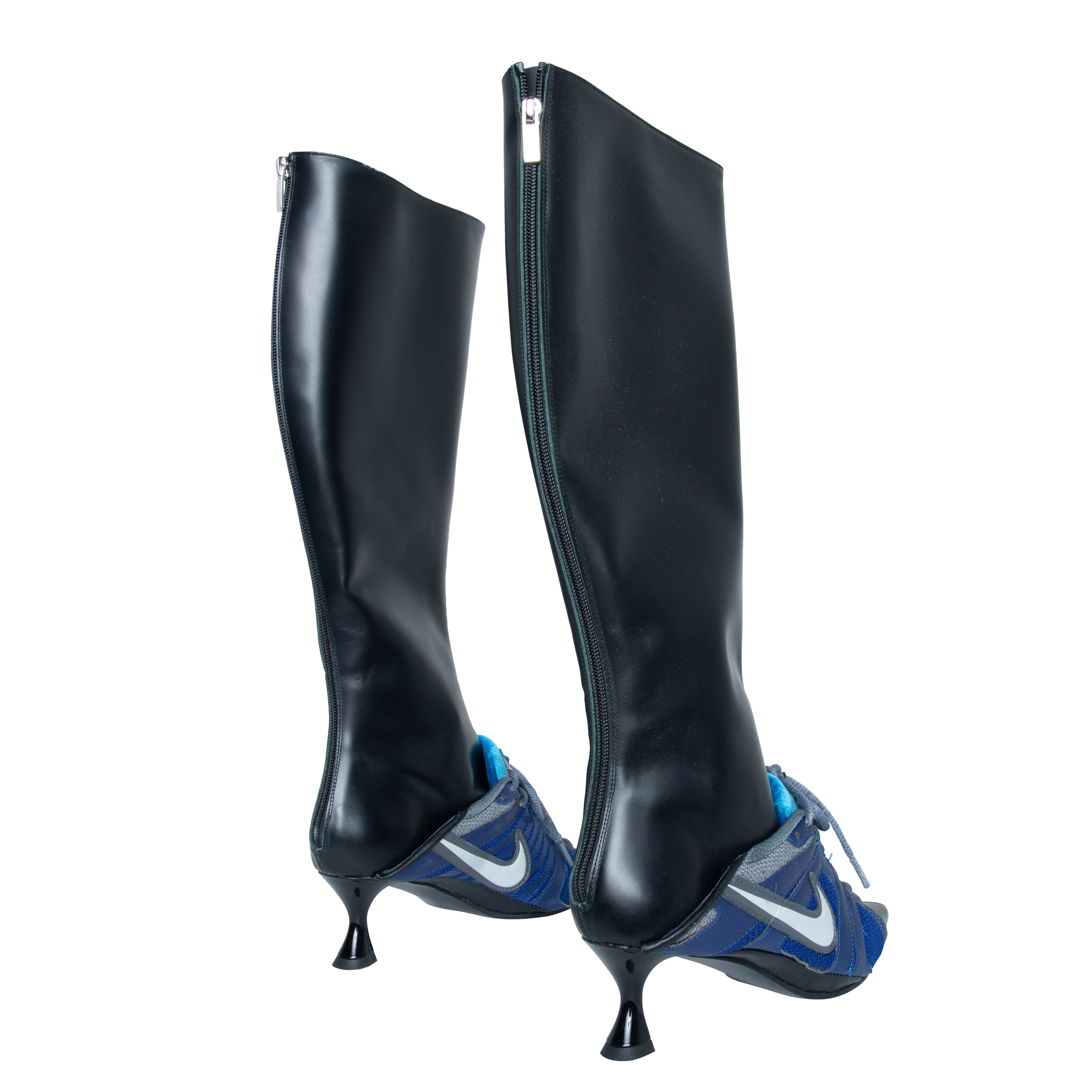 Ancuta Sarca Blue X Nike Pointed Toe Knee High Boots by Emma Marciano Basic.Space