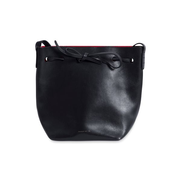 Mansur Gavriel Vegetable Tanned Calfskin Black Flamma Bucket Bag