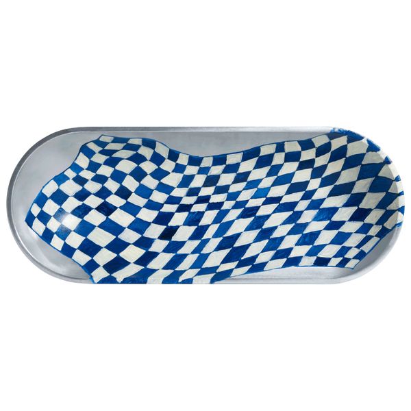 Abstract Checkers Long Standing Bowl