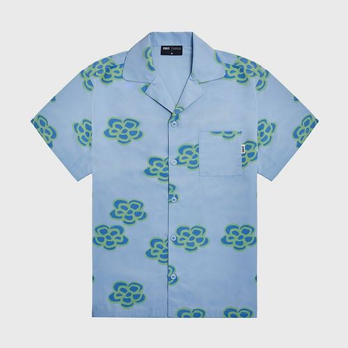 KROST x Barneys Floral Icon Bowling Shirt- Baby Blue