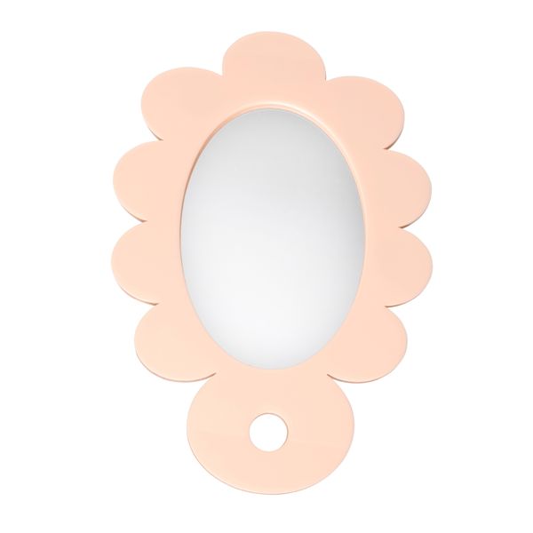 02 Flower Hand Mirror in Peach