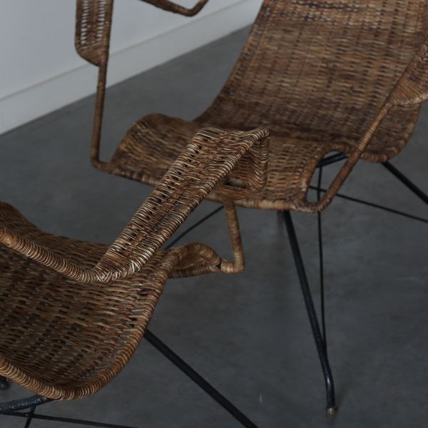 Rattan Armchairs by Martin Eisler and Carlo Hauner for Forma, 1950