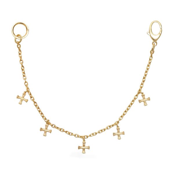 Tiny Crucifix Bracelet, 5 Motifs, 18K gold