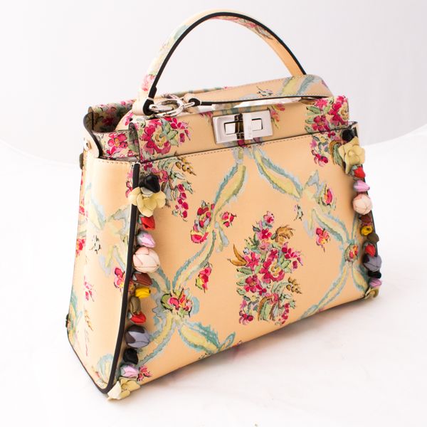 Fendi Peekaboo Medium Floral Print Tote