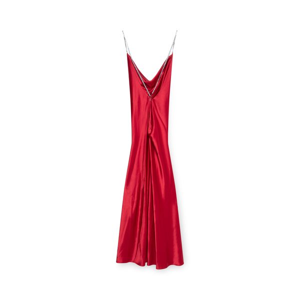 Nafsika Skourti Red Silk Slip Dress