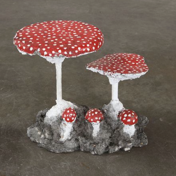 Concrete Mushroom Sculptures, France, 1950 - Red