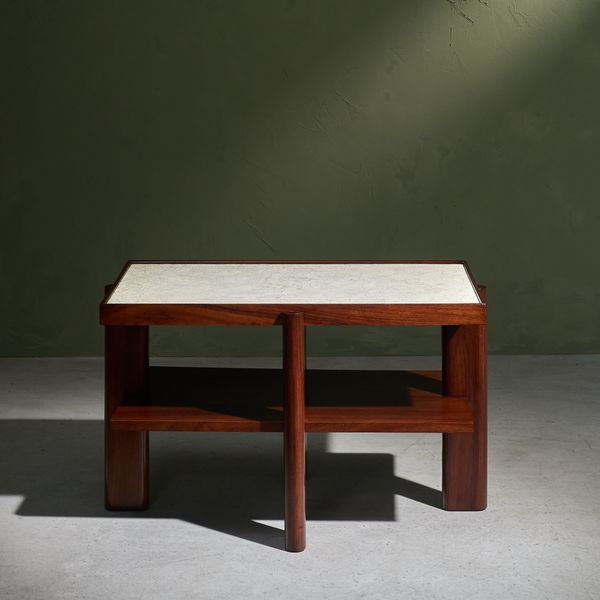 Early Unique Eggshell Side Table by Aldo Tura, Italy 1940s