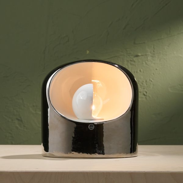 Rare 'Venezia' Ceramic Table Lamp in Silver by Marcello Cuneo and SC3 for Phillips, Italy, 1970s