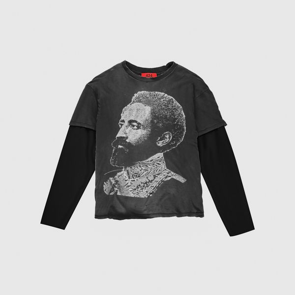 424 Vintage Tee with Thermal Sleeves - Black