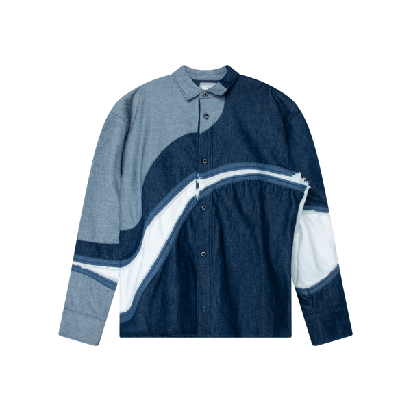 KUSIKOHC Blue and White Denim Jacket